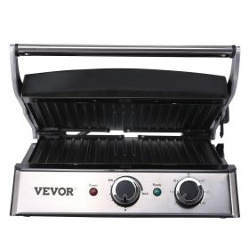 VEVOR Commercial Electric Griddle, 14.5" 1500W Indoor Countertop Grill, Stainless Steel Restaurant Teppanyaki Grill with Non Stick Iron Cooking Plate