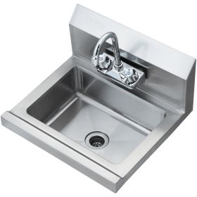 VEVOR Commercial Hand Sink with Faucet, NSF Stainless Steel Sink for Washing, Small Hand Washing Sink, Wall Mount Hand Basin