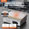 VEVOR Commercial Electric Griddle, 1600W Countertop Half-Flat Top Grill, 122°F-572°F Adjustable Temp