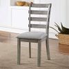 Dining Table 6x Side Chairs 7pcs Dining Set Grey Finish Dining Room Furniture Fabric Seat Rustic Style