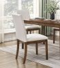 Contemporary Brown Finish 5pc Dining Table Set with 4 Upholstered Chairs Wooden Kitchen Dining Furniture