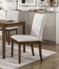 Contemporary Brown Finish 5pc Dining Table Set with 4 Upholstered Chairs Wooden Kitchen Dining Furniture